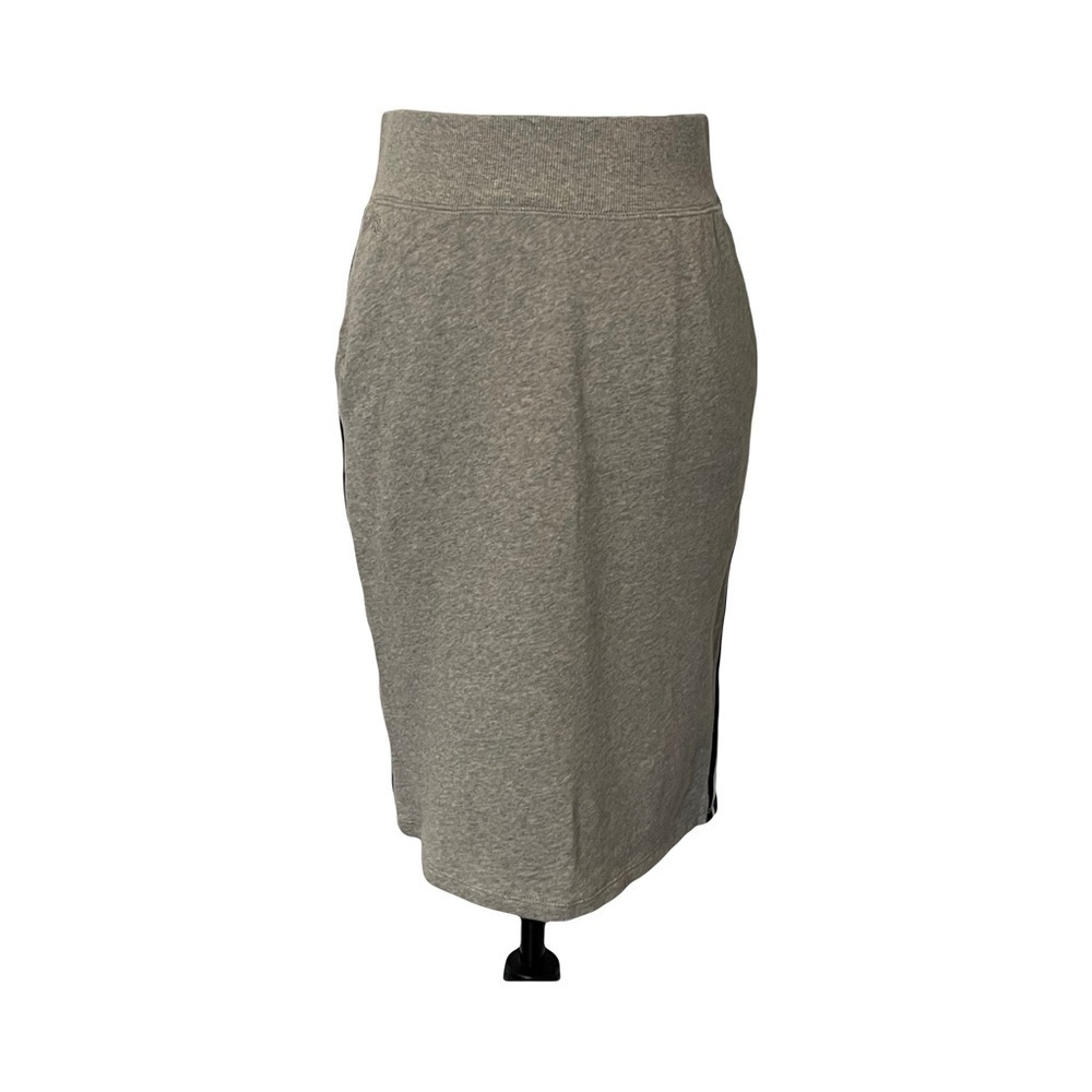 Ralph Lauren Jersey Grey Black & White Side Stripes Skirt XS